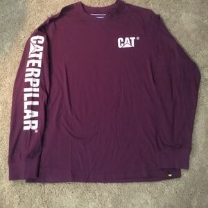 NEW! Caterpillar Long Sleeve T -Shirt Burgundy (Large)